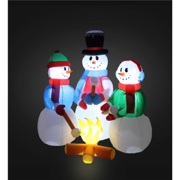 5 Foot Christmas Inflatable Snowman Campfire LED Lights Blow up Decor - Picture 5 of 5